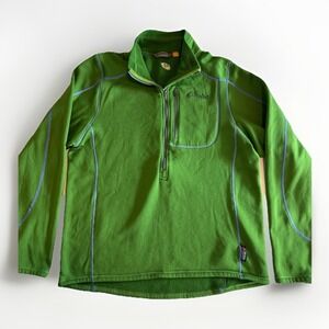 Cloudveil Pullover Mens Large Green Half Zipper Polartec Stretch Outdoor Hiking